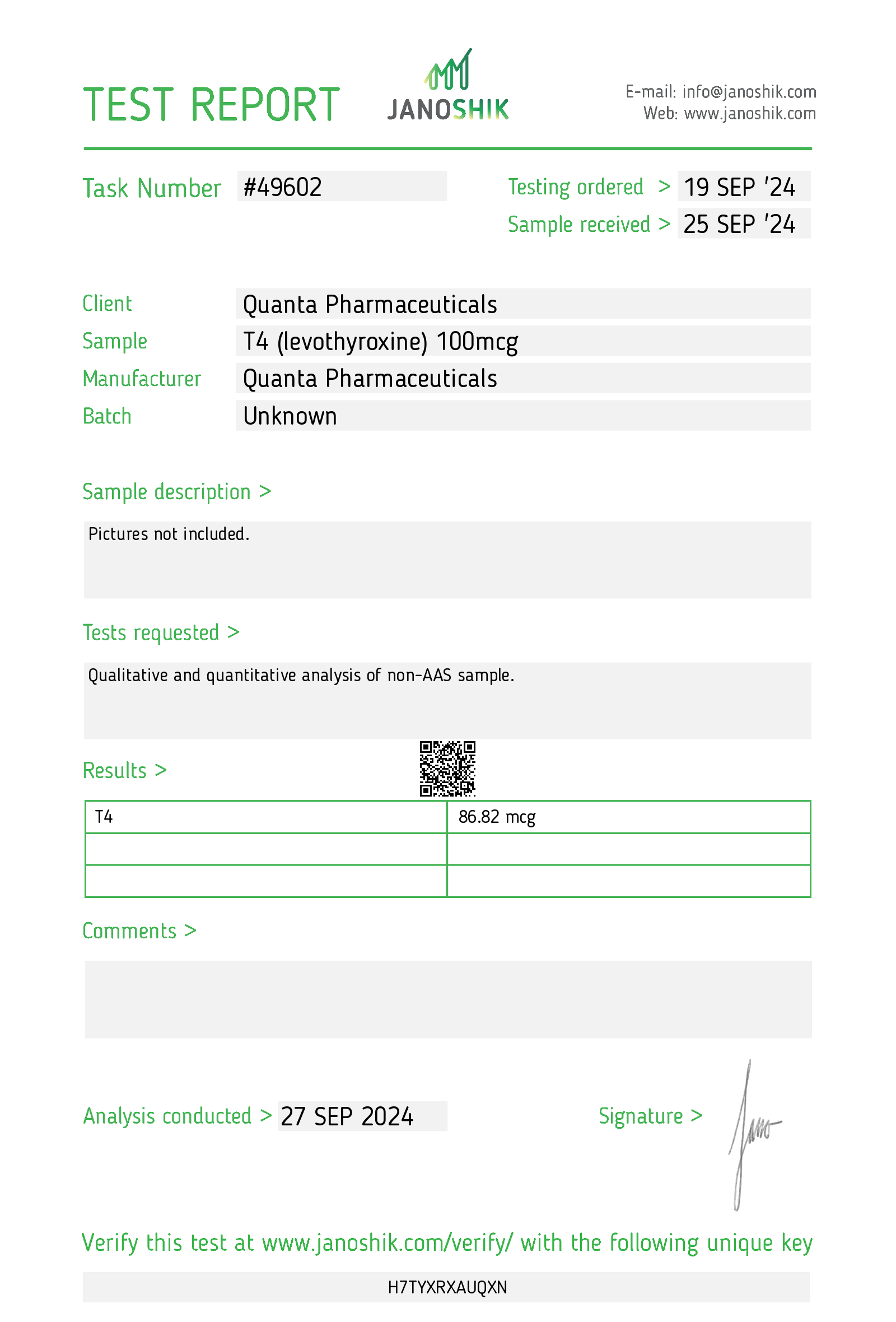 Quanta Pharma T4