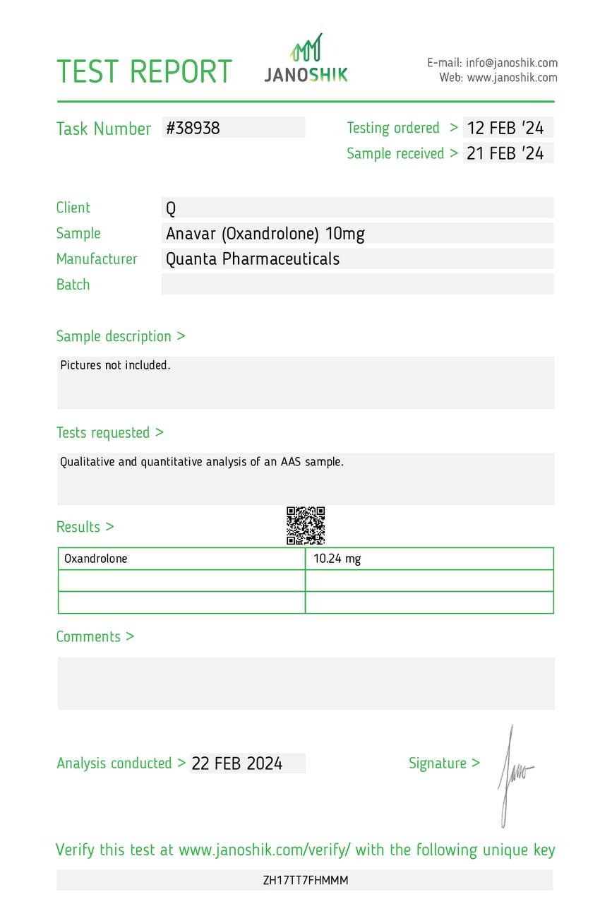 Quanta Pharma Anavar 10mg