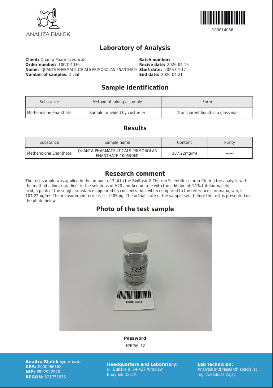 Quanta Pharma Primobolan 100mg