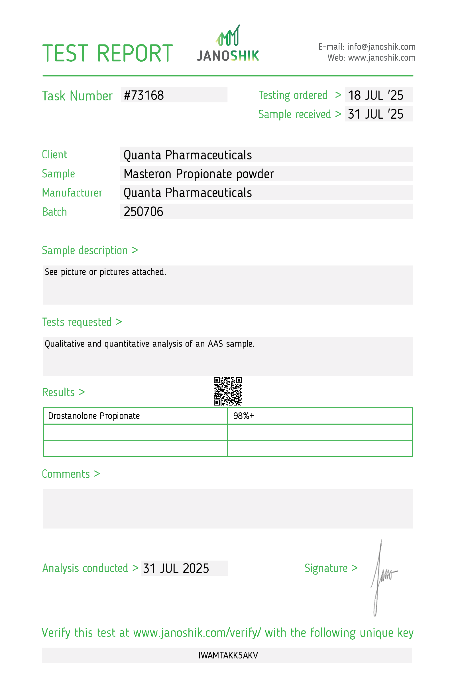 Quanta Pharma Masteron Propionate